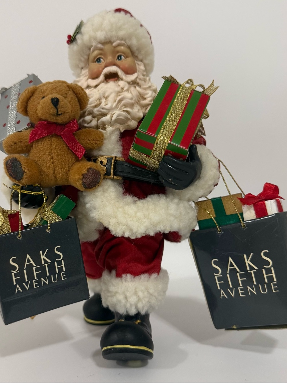 Kurt S Adler KSA Fabrique Santa Figurine Miniature Saks Fifth Avenue Bags